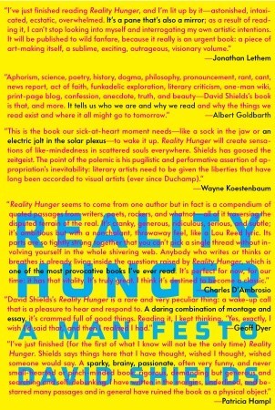 Reality Hunger: A Manifesto | O#ArtArchives